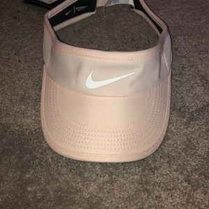 Cream pink nike visor hat